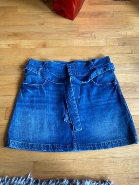 Frame Denim Belted Paper Bag Waist Skirt